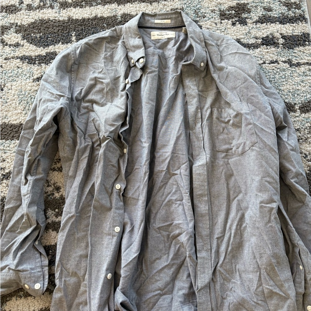 Men's Casual Gray Button Down Shirt